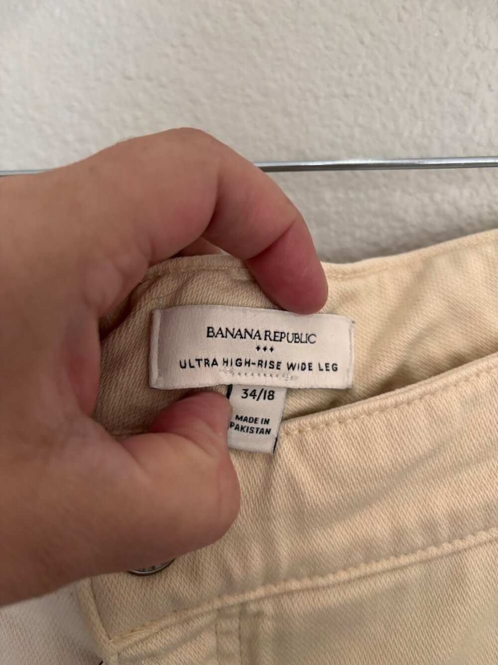 Banana Republic Ultra High-Rise Wide Leg Pants Beige Size 34/18 Casual - Picture 4 of 9
